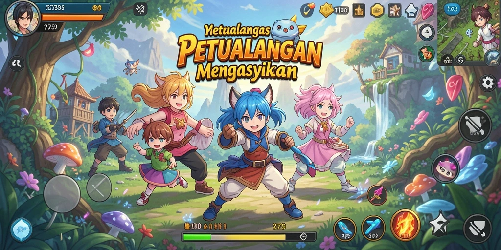 Screenshot menampilkan pertarungan seru dalam game Anime 2739.