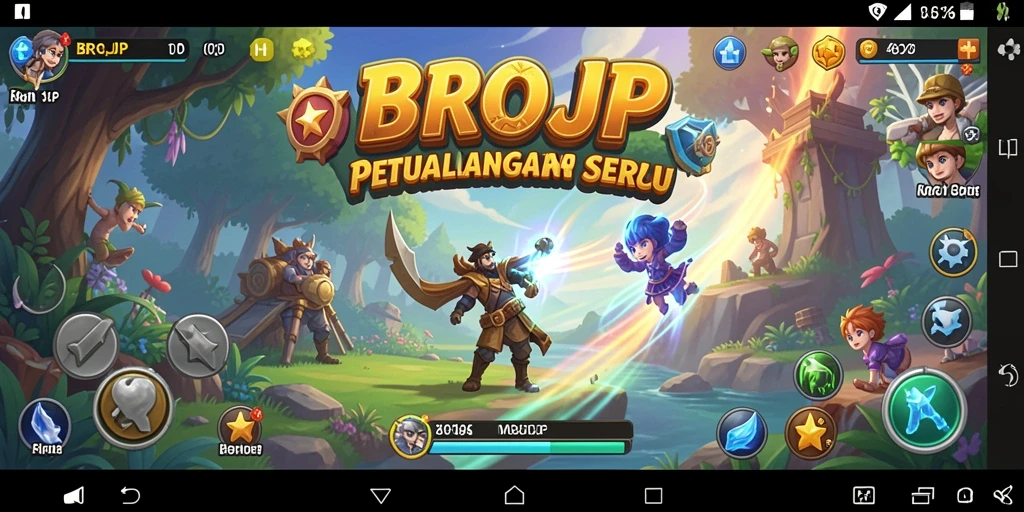 Tampilan gameplay epik dari BROJP di dunia petualangan.