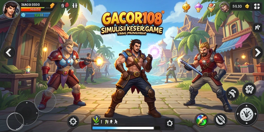 Tampilan gameplay menarik di GACOR108 dengan karakter dan lingkungan realistis.
