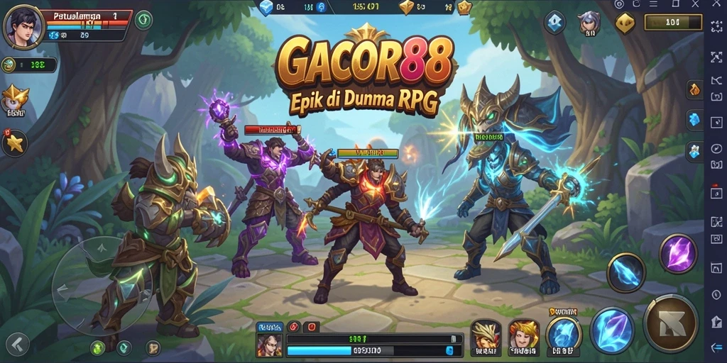 Screenshot gameplay GACOR88 menampilkan pertarungan seru dan karakter menakjubkan.