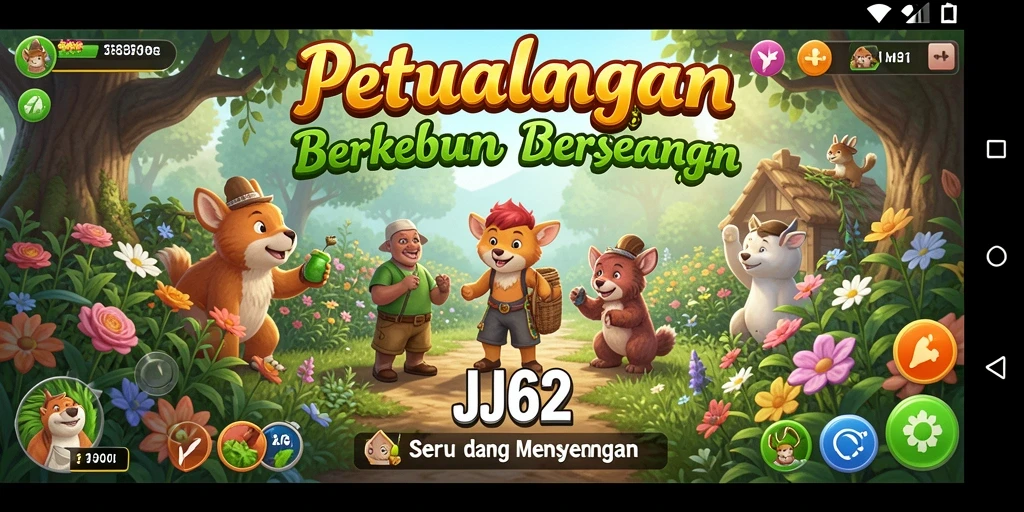 Screenshot gameplay JJ62 menampilkan pertanian yang indah dan interaksi menarik.