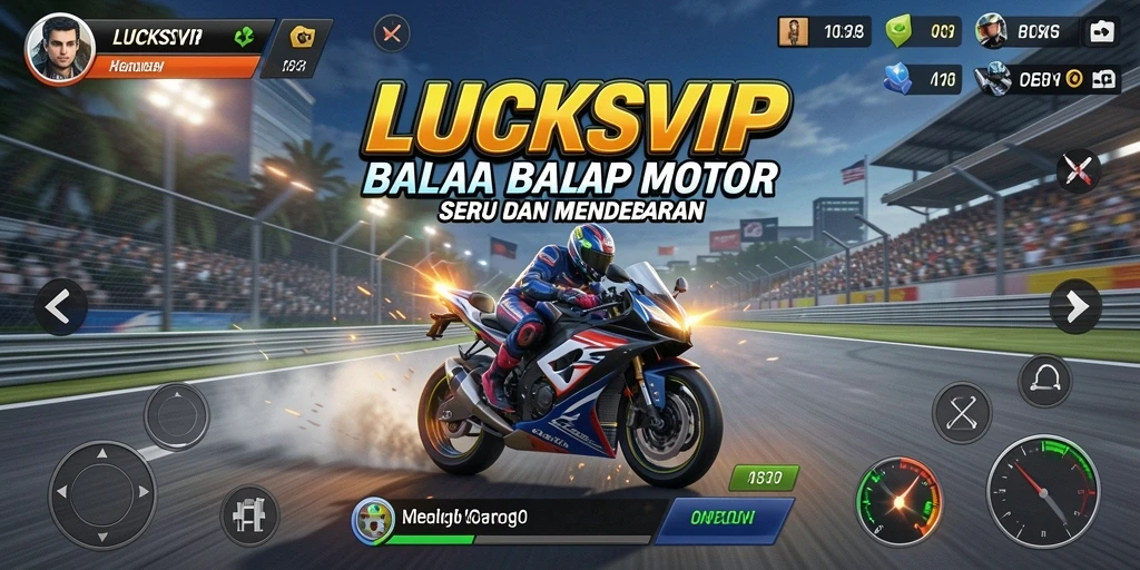 Screenshot LUCKSVIP menampilkan aksi balap motor yang mendebarkan dan grafik menawan.