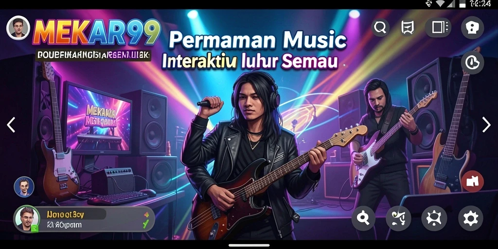 Tampilan gameplay MEKAR99 yang seru dengan berbagai lagu dan tantangan.