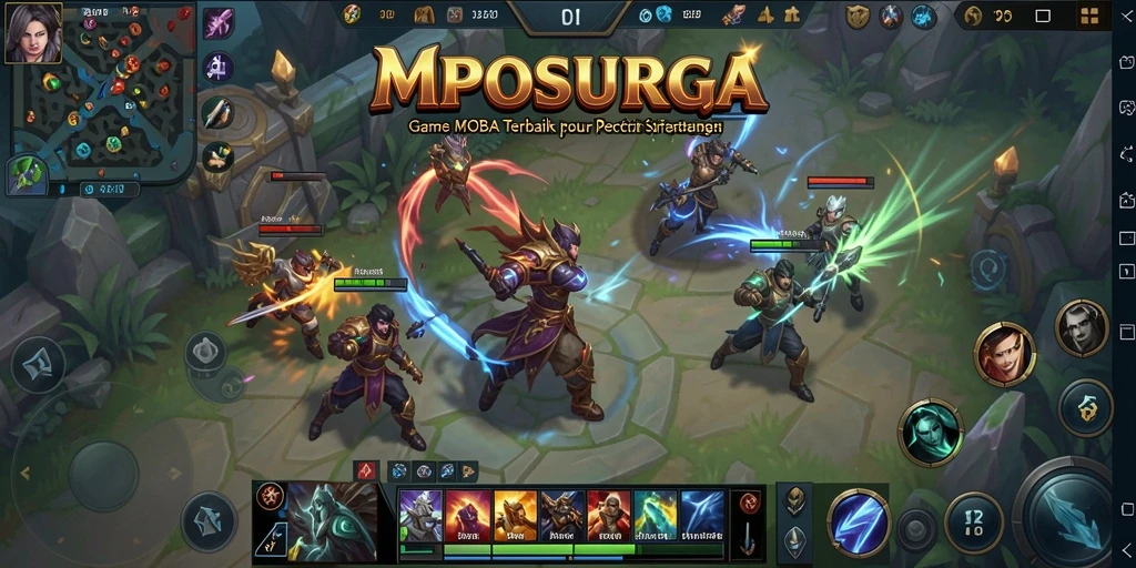Gameplay seru dalam MPOSURGA dengan strategi tim yang mendalam.