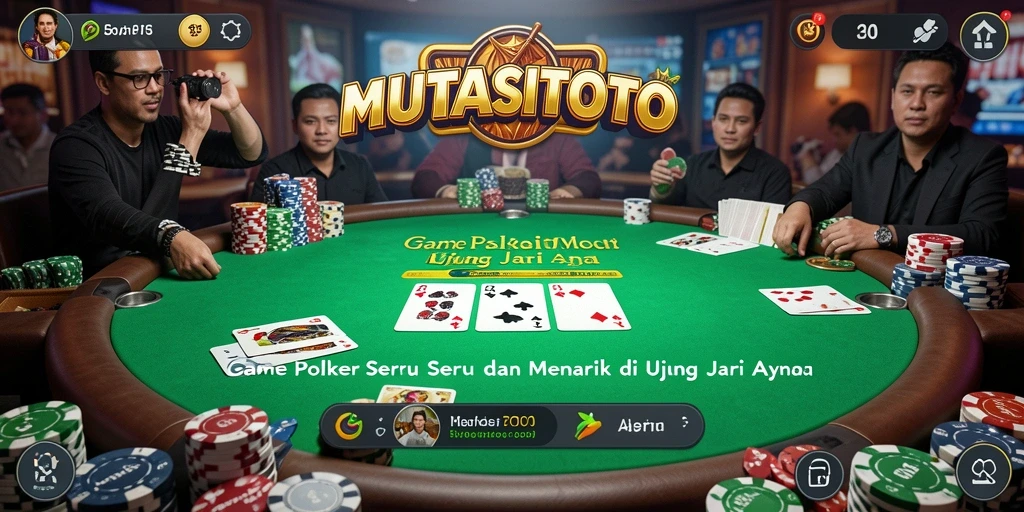Tampilan menarik dari gameplay poker di MUTASITOTO.