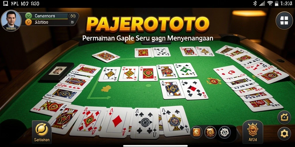 Tampilan gameplay PAJEROTOTO dengan kartu Gaple yang menarik.