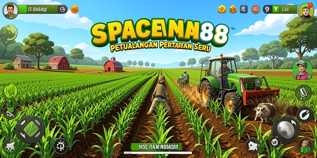 Screenshot SPACEMAN88 menampilkan pemain yang sedang bertani di galaksi.