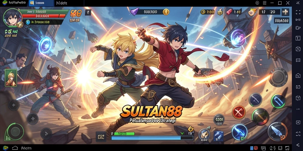 Tampilan gameplay SULTAN88 yang penuh aksi dan karakter unik.